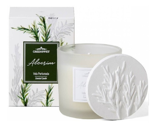 Greenswet Vela Perfumada Alecrim Cor Branca Fragrância amour