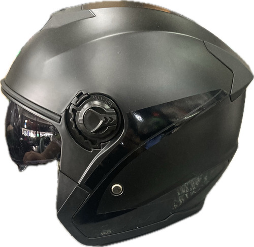 Casco Abierto Okn9 Doble Visor Gris Mate En Moto 46