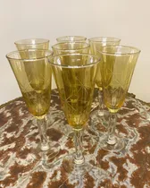 Comprar 7 Copas De Champagne Color Ámbar Antiguas Ambar