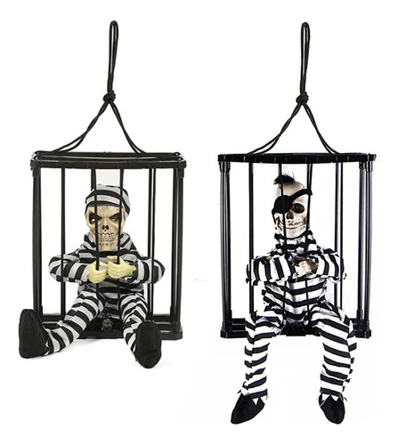 Prisionero En Jaula De Esqueletos De Halloween Gritando