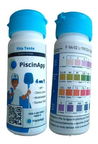 Imagem 1 de 2 de Fita Teste 4 Em 1 Para Piscina - Piscinapp - 50 Fitas
