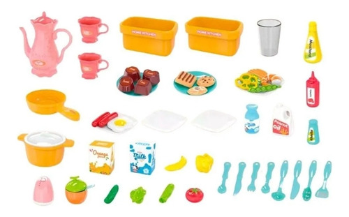 Imagen 6 de 6 de Cocina De Juguetes Con Luz, Sonidos, Agua Real Y 55 Accesori