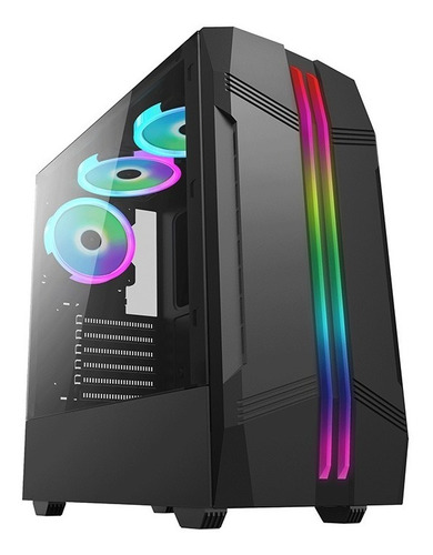 Case Gaming Neurotron 8013 Rgb Negro 2 Literas Luces 