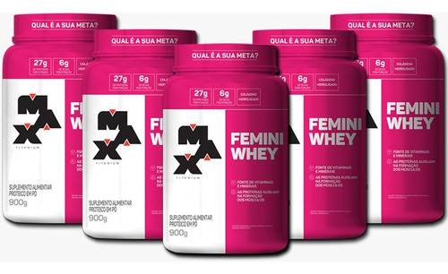 Promoção: Leve 5 Unidades De Whey Femini Pote 900g - Max