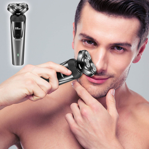 Faca De Barba Elétrica Masculina Lavável De Três Lâminas