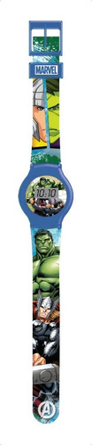 Avengers - Reloj Digital Hulk Thor - Avrj6 Color de la correa Azul