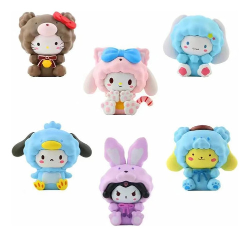 Set Kuromi-melody-kitty-cinna Y Amigos Hermoso X 6 