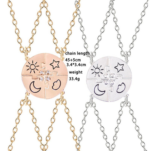 Collar De Joyería De Amistad Para Mejor Amiga, Conjunto De 4