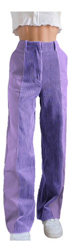 Pantalones De Tubo Recto De Pana De Cintura Alta For Mujer