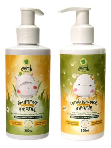  Shampoo + Condicionador Infantil C/aloe Vera Camomila Vegano