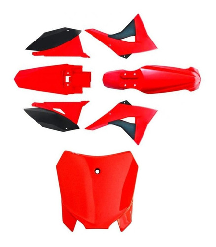 Kit Plastico Crf230 Biker Elite 2019 Vermelho Preto + Plate