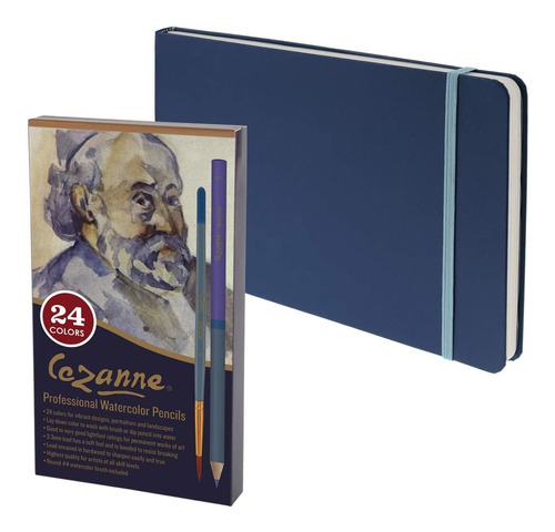 Juego De 24 Lapices Acuarelables Con Cuaderno Cezanne