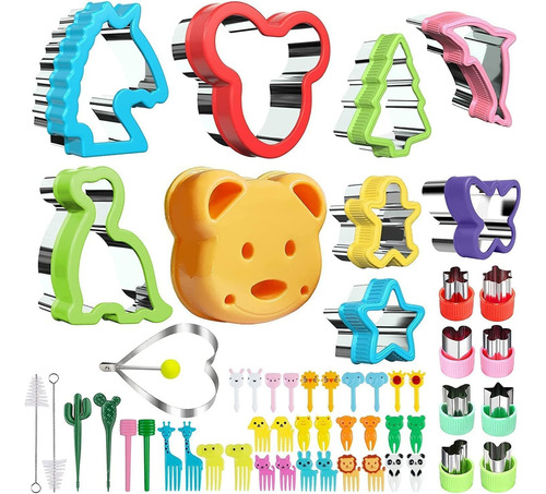 Cortadores De Galletas Moldes Sándwiches Y Frutas Para Niños Color Común