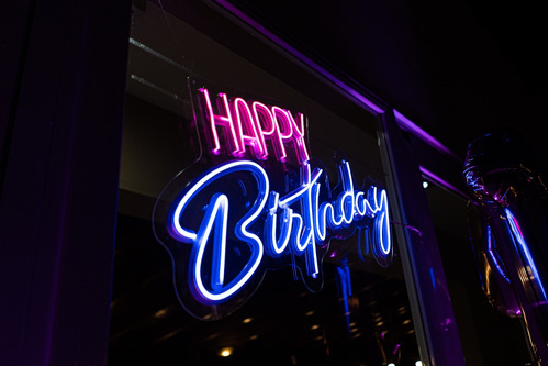 Alquiler Happy Birthday Cartel Neon Eventos Led Ambientacion