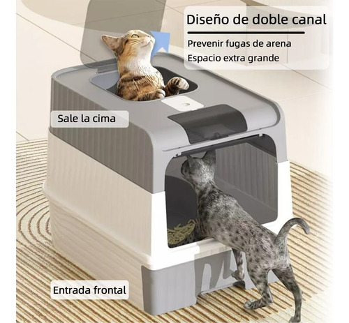 Arenero Cerrado Con Bandeja Sanitaria Para Gatos- Baño Xxl