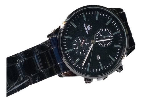 Reloj Pulsera Acero Negra Para Hombre. Accesorio De Regalo