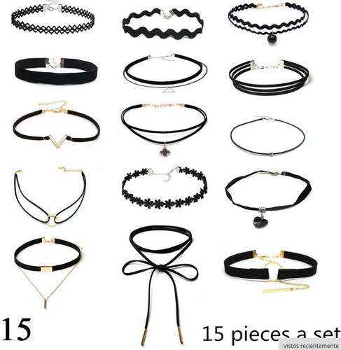 Gargantillas Mujer Choker Por 15 Unds Collar Mujer Estilo