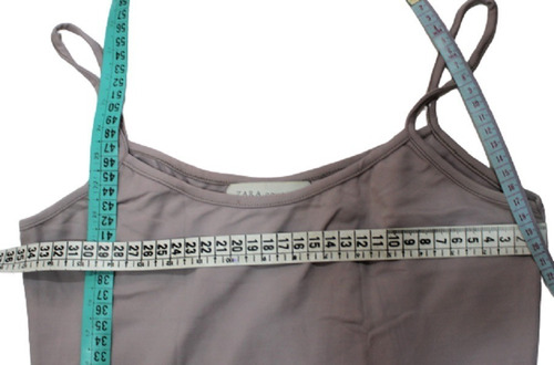 Musculosa Basica Tm Zara Woman &basic Beige Poliester 90
