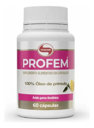Suplemento Alimentar Vitafor Profem Óleo de Prímula 60 Cápsulas 30 g Sem Glúten e Sem Lactose Sabor Neutro