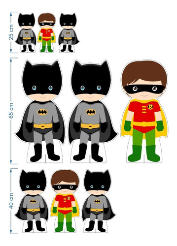 Kit Display + Painel 1,5x1m Festa Batman + Robin Cute | Parcelamento sem  juros
