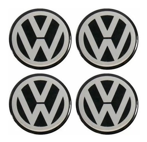 Kit 4 Emblema Logo Adesivo Centro De Roda Vw Volkswagen 58mm