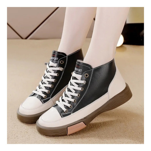 Estilo Mujer Cima Mas Alta Plano Botas Martín Botas Cortas