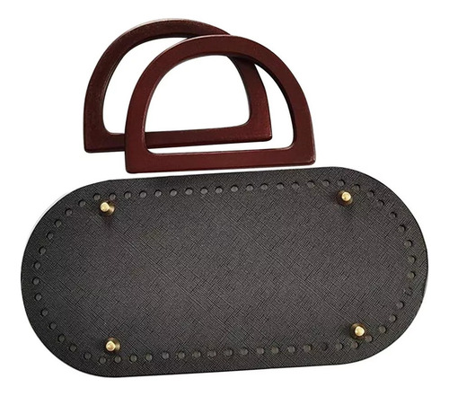 Fa 3 Bolsas De Ganchillo Con Base De Cuero, Juego De Asas