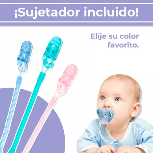 Chupón De Silicón Con Estuche Clip Sujetador 0-6 M Rosa 0-6 Meses