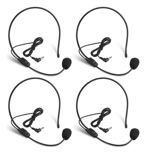 Boao Micrófono De 4 Piezas Para Auriculares, Brazo Flexible