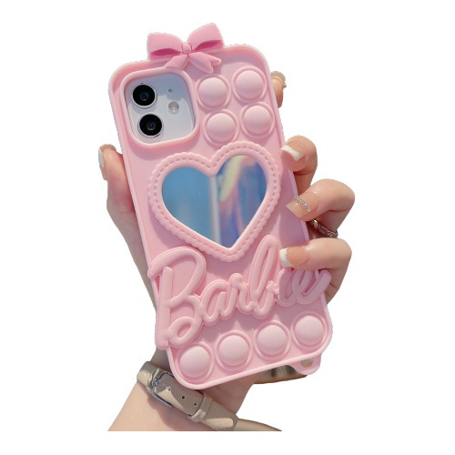 Funda De Silicona Con Espejo Para Teléfono Barbie