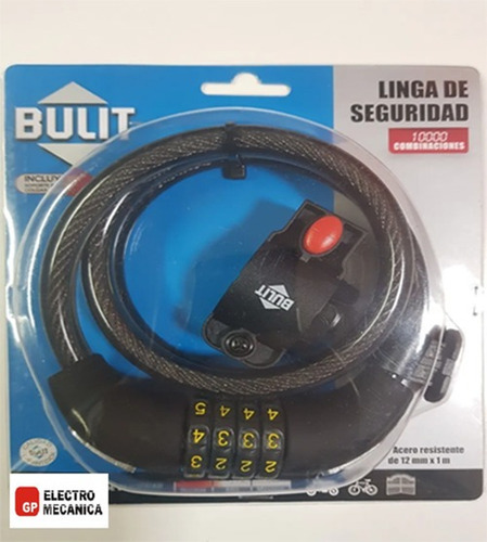 Imagen 4 de 9 de Linga De Seguridad Con Combinacion Bulit Para Motos Bicis