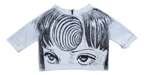 Buzo Rustico Uzumaki Eyes Junji Ito Horror Crop Manga 3/4 In