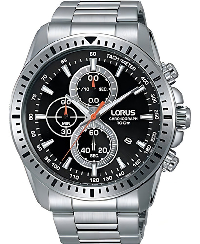 Reloj Lorus Chronograph Rm347dx-9 Color de la correa Plateado