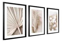 Comprar Quadros Decorativos Moldura Sala Quarto Folhagem Tons Neutro