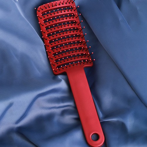 (bk)plastic Anti-static Hair Brush Curved Row Women Scalp Ma
