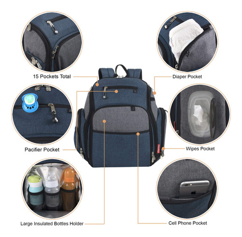 Mochila Para Pañales Fisher-price Fastfinder Kaden Blue