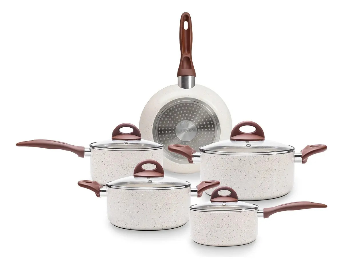 Jogo De Panelas Smart Plus Vanilla Indução  Cerâmico 5peças Brinox