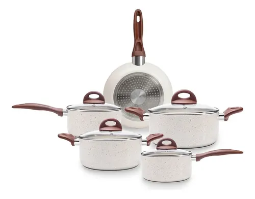 Jogo De Panelas ​Smart Plus Vanilla Indução Cerâmico 5peças Brinox 4774/101