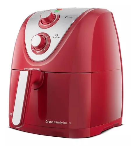 Fritadeira Elétrica Air Fryer Mondial 5L Vermelho/Inox