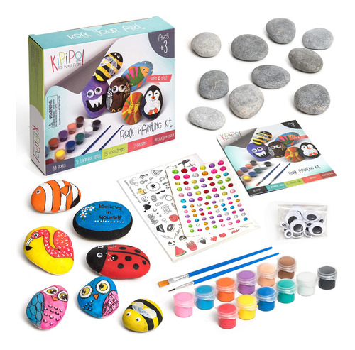 Kipipol Rock Painting Kit Para Ninos - Artes Y Manualidades 