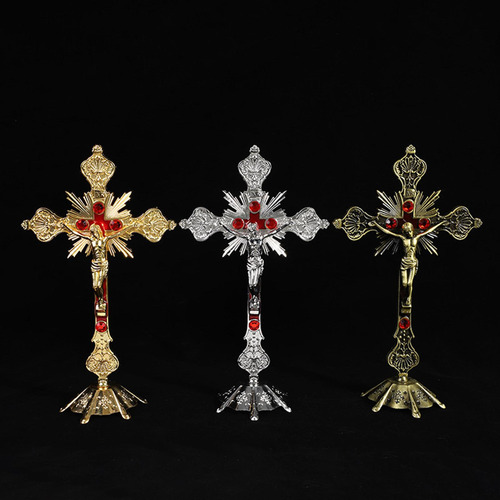 Reliquias De La Iglesia Jesús En El Soporte Cruz De Plata