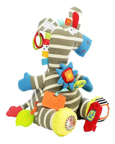 Juego Tela Didáctico Zebra Con Texturas Sonidos Dolce Toys