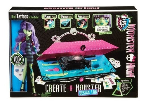 Monster High Laboratorio Diseño 100 Tatuajes Muñeca Incluida