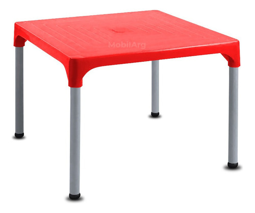 Mesa Plástica De Jardin Exterior Hogar Mesa Modelo Lupe Color Rojo