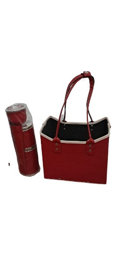 Bolso Matero Rojo Con Acessorios Para Yerba Azúcar Y Mate