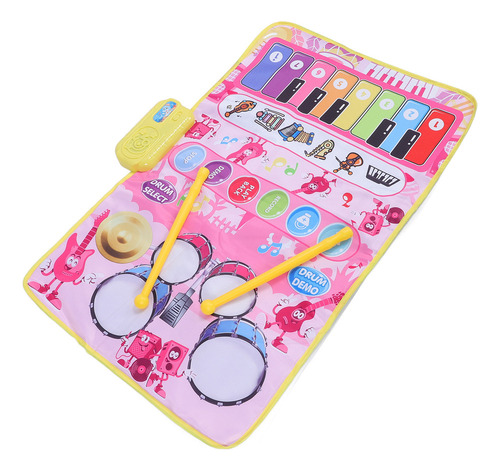 Alfombrilla Musical Pink Baby 2 En 1 Para Piano Y Batería, 1