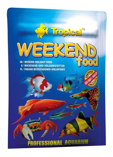 Weekend Food 20gr Tropical - Ração Férias Aquários Peixes