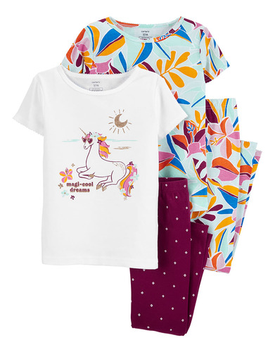 Carter´s Set 4 Piezas Pijama Algodon Unicornio 3n712110