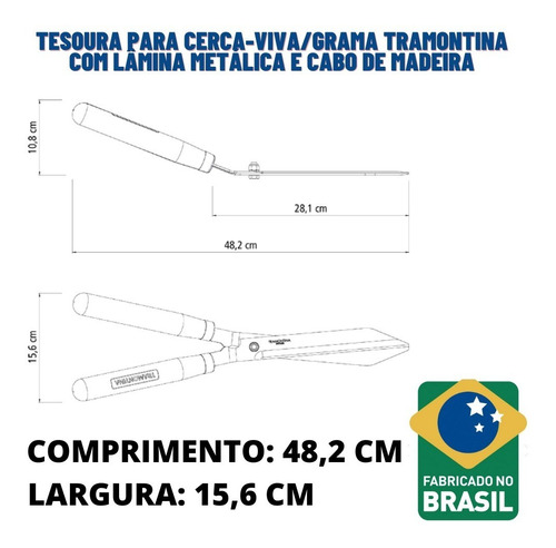 Tesoura De Cortar Grama Lâmina Profissional Tramontina