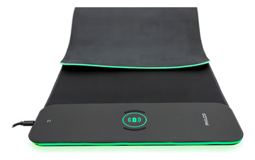 Mousepad Gamer Xl Carga Inalámbrica Rgb Philco Pro Negro